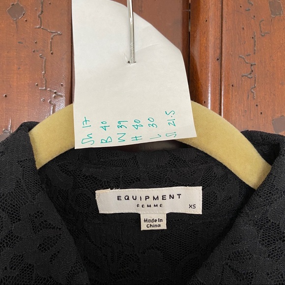 Equipment Black Lace Button Down Tunic | Size XS - Picture 8 of 8